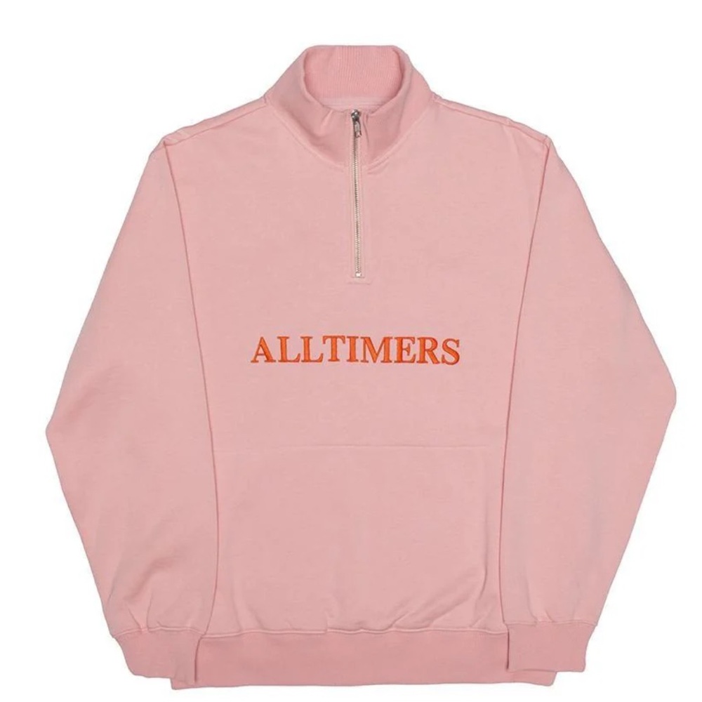 Alltimers Pink Zip Crewneck Skateboarding